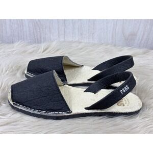 Pons Avarca Sandals Black Vegan Slingback Spain Womens 7 Resort Minimalist